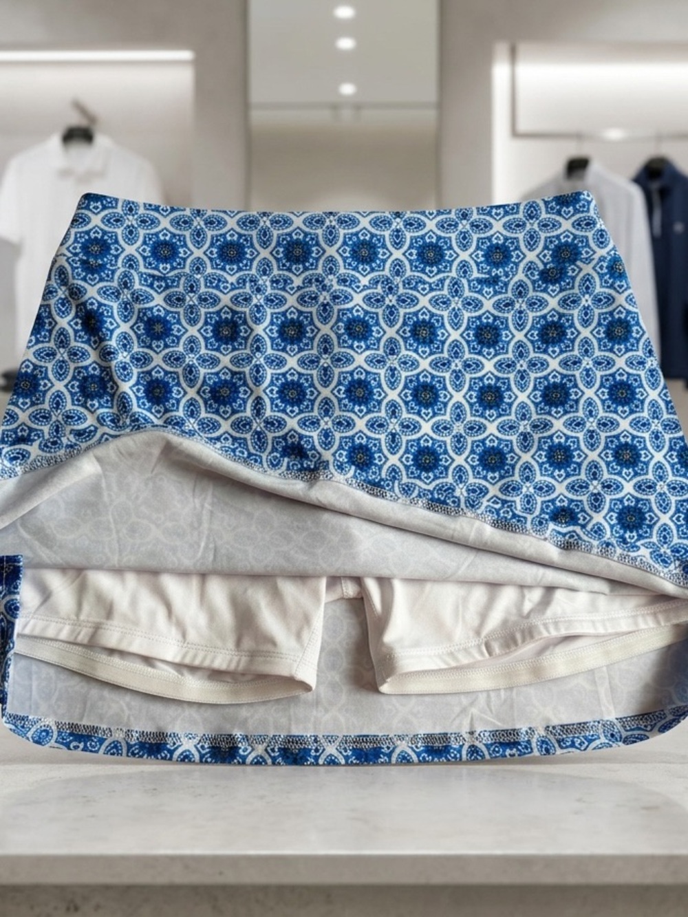 Ekouaer Blue Printed A-Line Women’s Skort - Picture 2 of 3